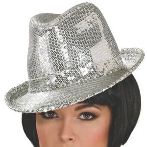 NWOT Rubies silver sequin fedora